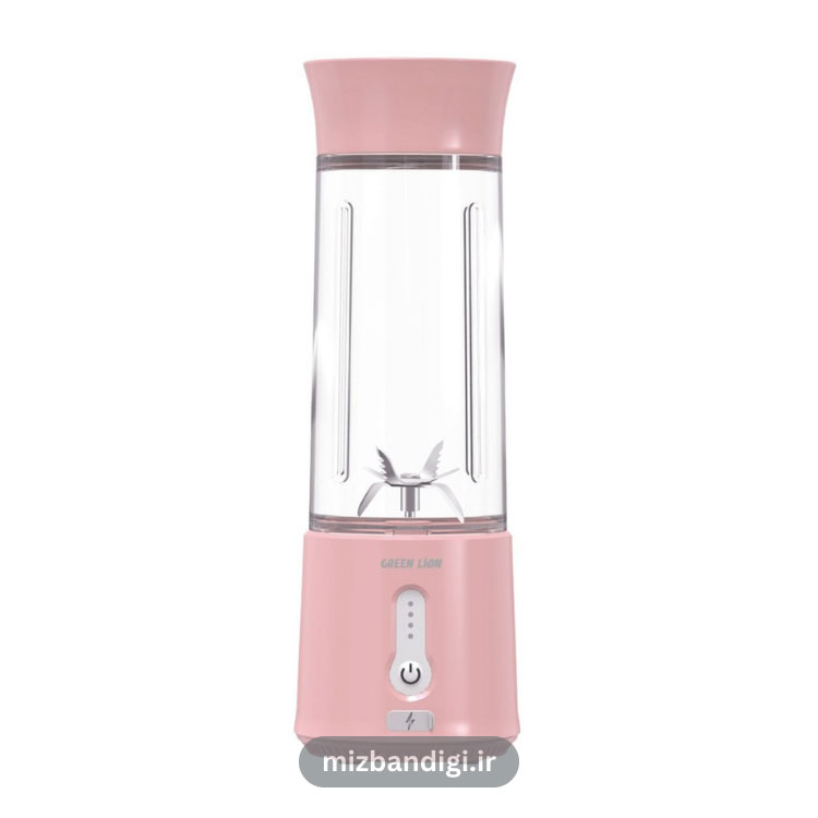 خرید مخلوط کن و شیکر شارژی گرین لاین مدل Green Lion Jet Plus 6 Blades Juicer رنگ صورتی