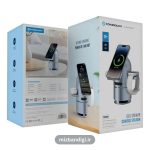جعبه استند شارژر وایرلس با اسپیکر پاورولوژی مدل Qi2 Speaker Charge Station PWC039