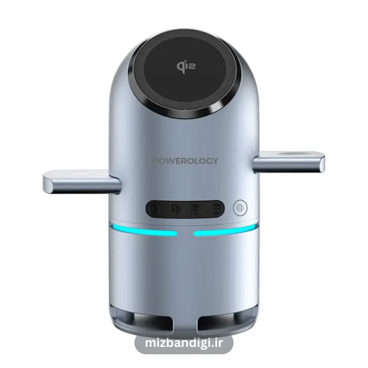 قیمت استند شارژر وایرلس با اسپیکر پاورولوژی مدل Qi2 Speaker Charge Station PWC039
